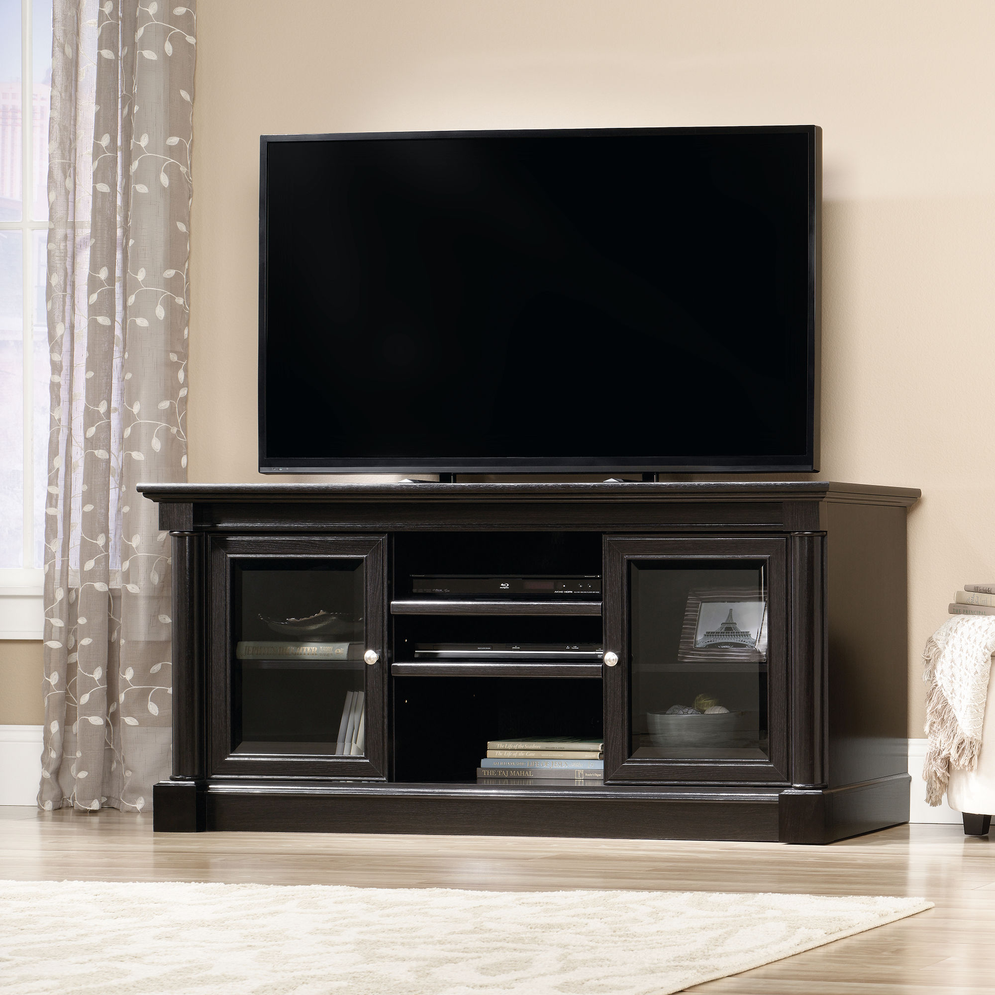 Sauder Tv Stand with Fireplace Awesome Two Framed Door Contemporary Entertainment Credenza In Wind