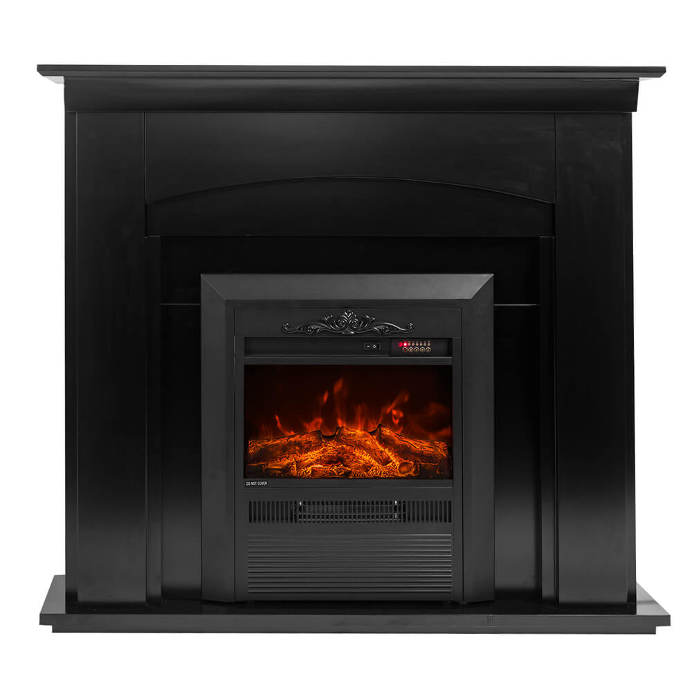Luxo Nuri 2000W Electric Fireplace Mantel & Heater Black LEFNURI BA BLK