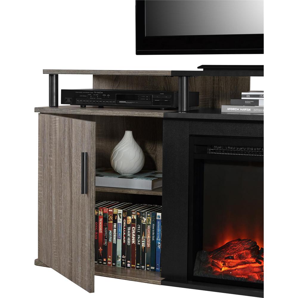 weathered oak finish ameriwood fireplace tv stands hd 1f 1000