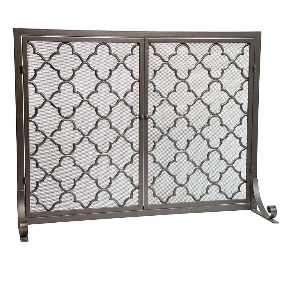 Single Panel Iron Fireplace Screen Living Room 866f361f04b601a2362cf2757e8a7aa8
