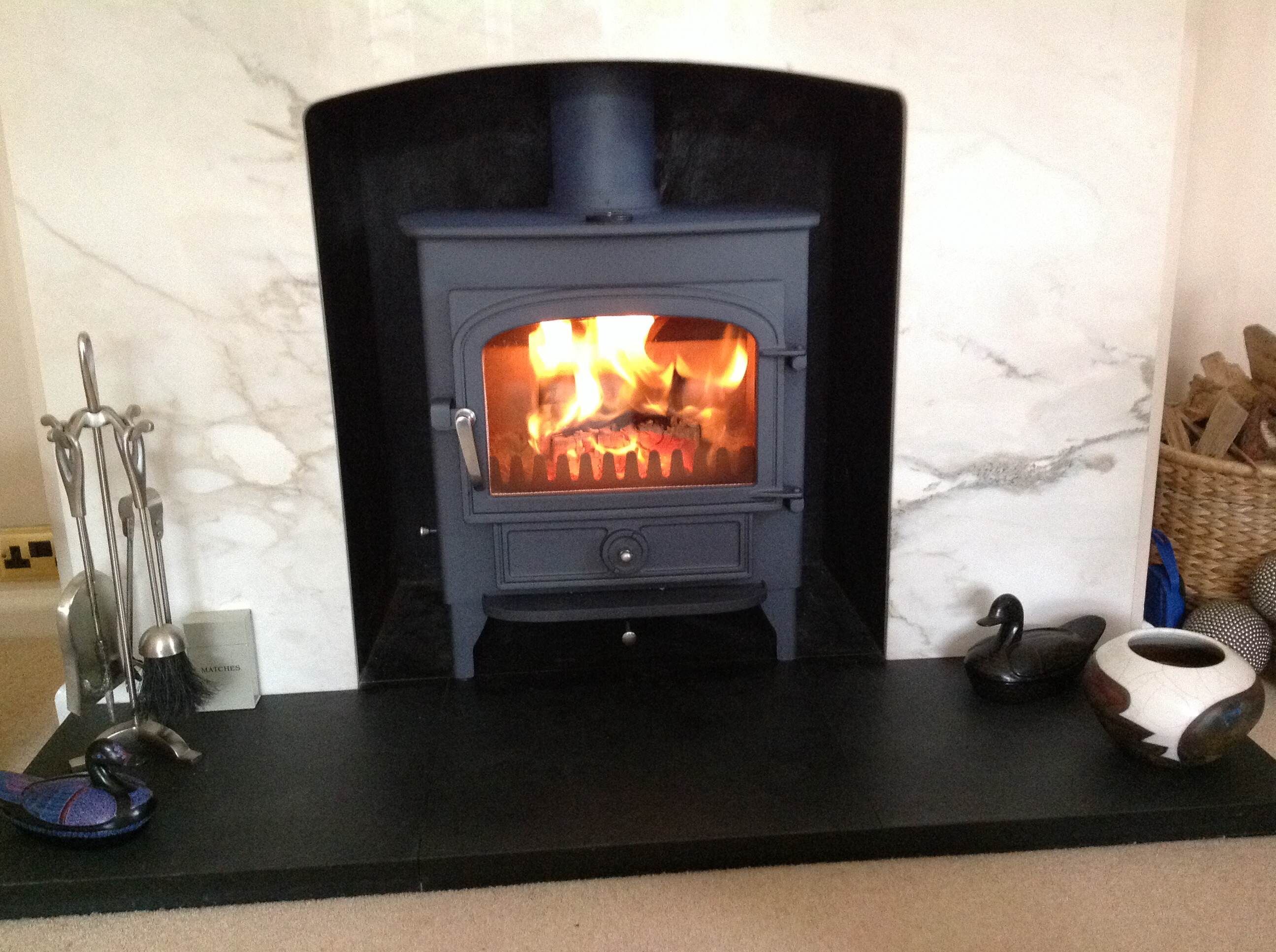 Slate Fireplace Hearth Elegant Clearview Vision 500 In Welsh Slate Blue Set In A Marble