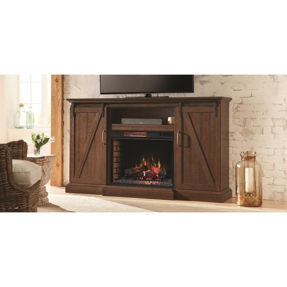 Sliding Barn Door Fireplace Tv Stand Beautiful Home Decorators Collection Chestnut Hill 68 In Tv Stand