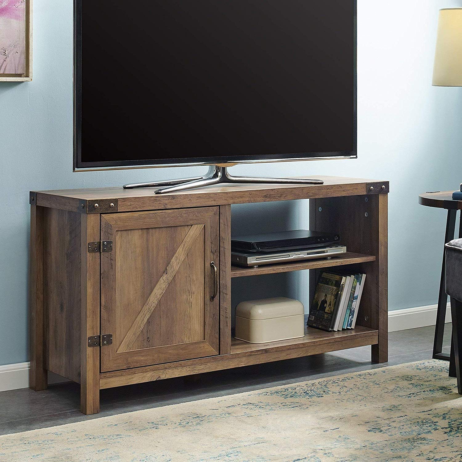 Sliding Barn Door Fireplace Tv Stand Fresh Amazon Overstock 44" Barn Door Tv Stand Console 44 X