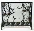 Small Fireplace Screen Lovely Art Nouveau 1920s Gorgeous “nude Female ” Iron Fireplace