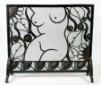 Small Fireplace Screen Lovely Art Nouveau 1920s Gorgeous “nude Female ” Iron Fireplace