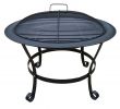Spark Guard Fireplace Screen Elegant 30 In Round Fire Pit with Grill and Spark Guard Screen Lid