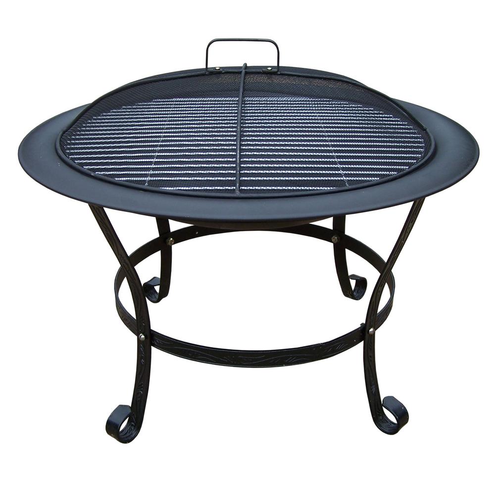 Spark Guard Fireplace Screen Elegant 30 In Round Fire Pit with Grill and Spark Guard Screen Lid