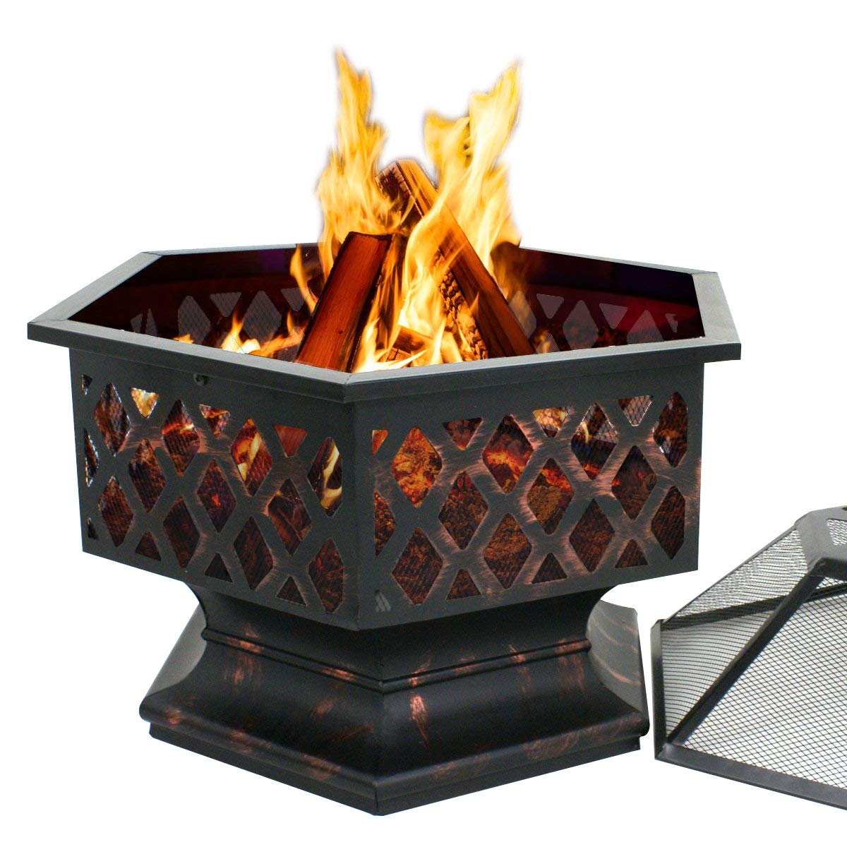 Spark Guard Fireplace Screen Luxury Homgarden 24" Hex Shaped Fire Pit Bowl Outdoor Heater Home Garden Backyard Patio Deck Stove Fireplace Table Wood Burning Oil Rubbed Bronze