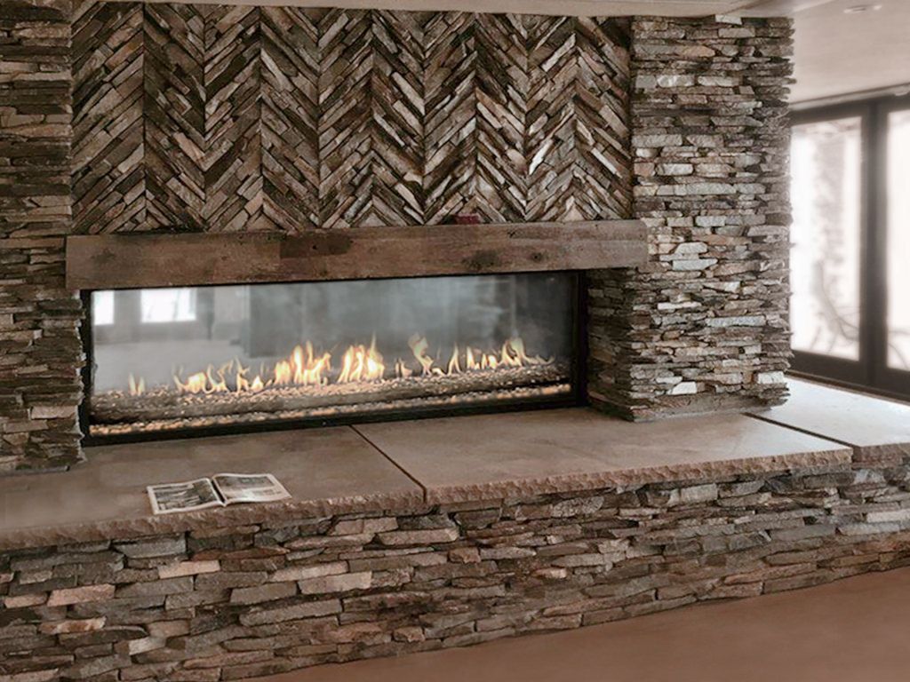 Stacked Stone Electric Fireplace Elegant This Stone Fireplace Design Features A Stacked Stone Veneer