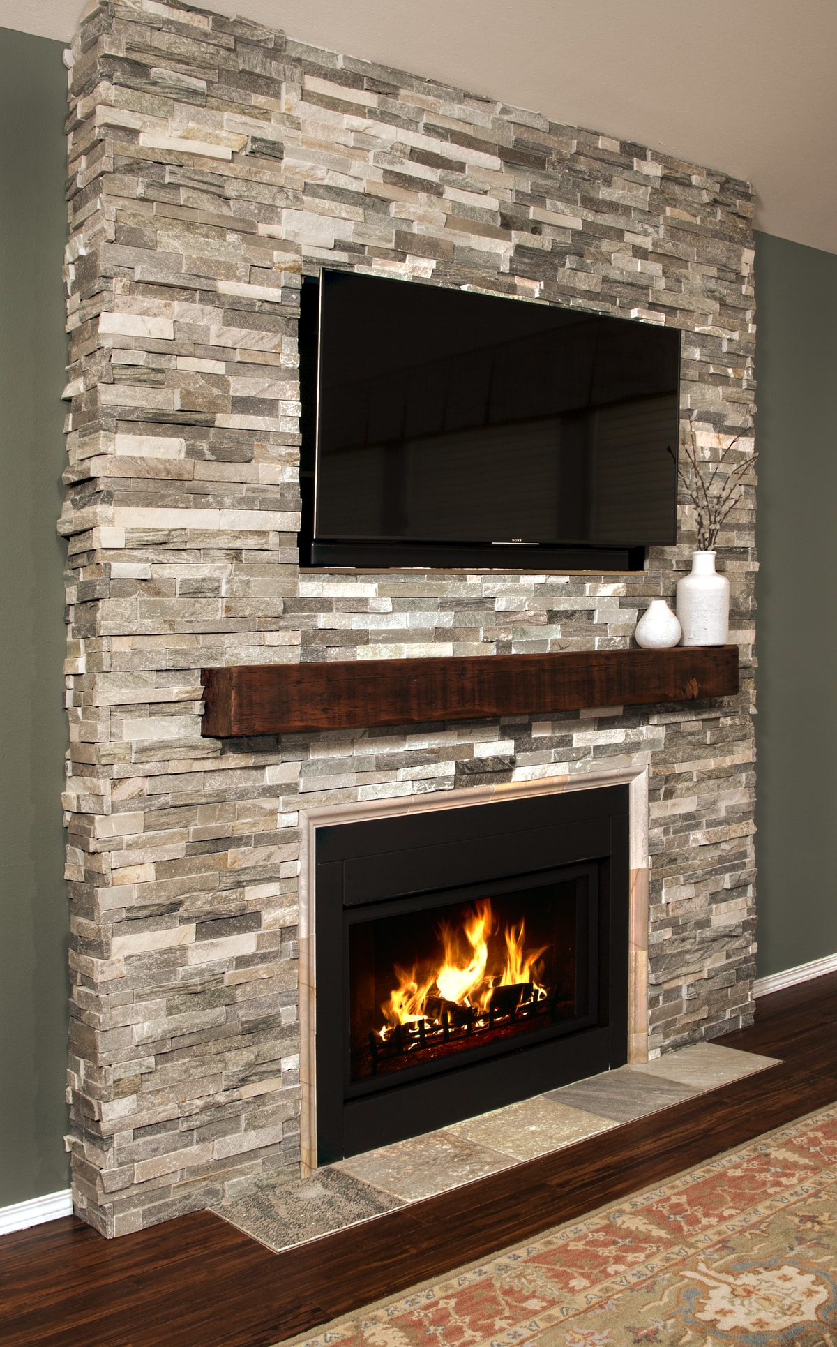 Stacked Stone Fireplaces with Mantle Inspirational Living Room Stacked Stone Fireplace for Cool Living Room