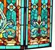 Stained Glass Fireplace Screen Lovely 28"h Tiffany Style Stained Glass Fleur De Lis Fireplace Screen Green 44"w X 28"h