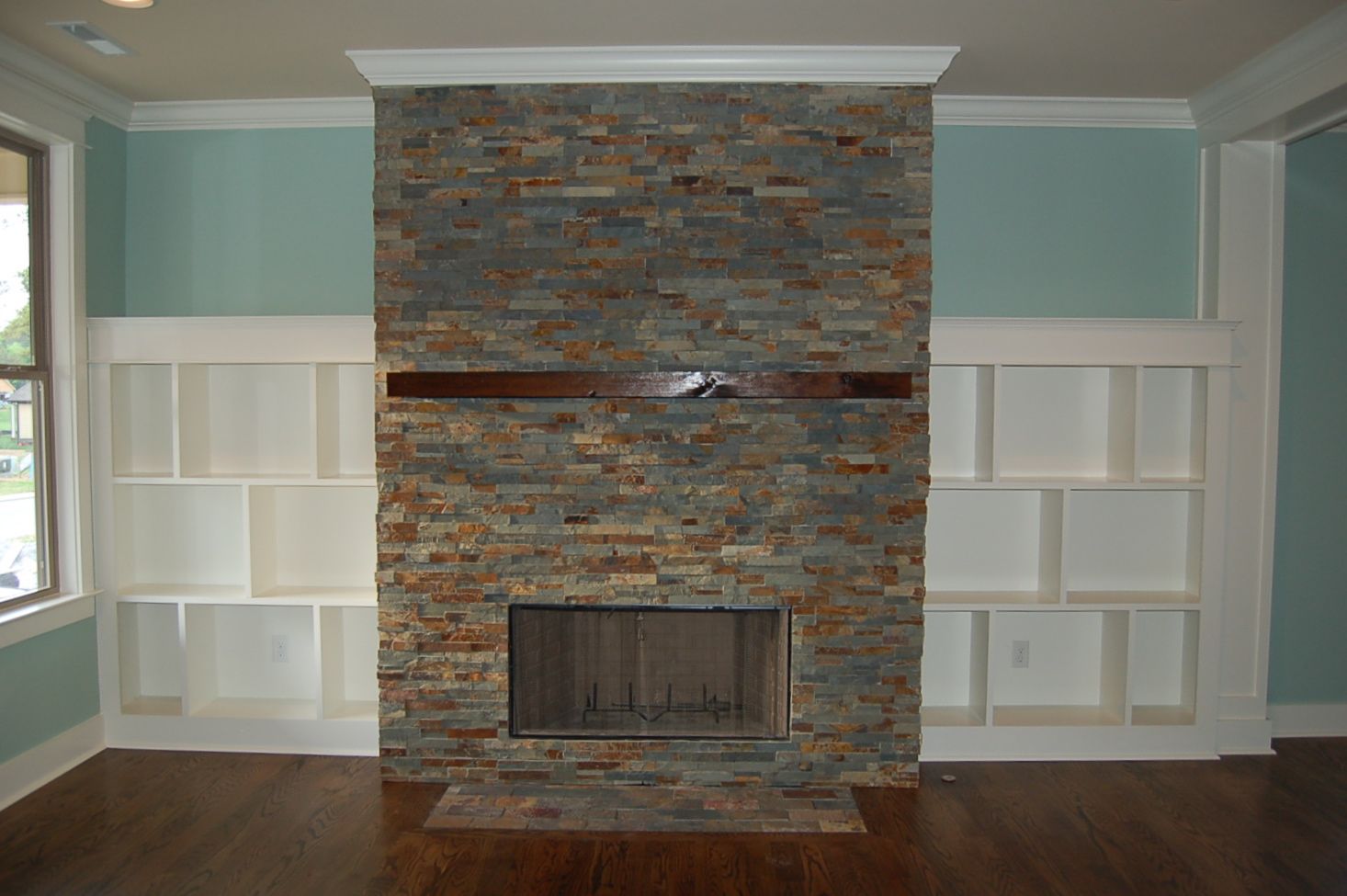 Staining Stone Fireplace Unique Ledge Stone Fireplace with Built Ins