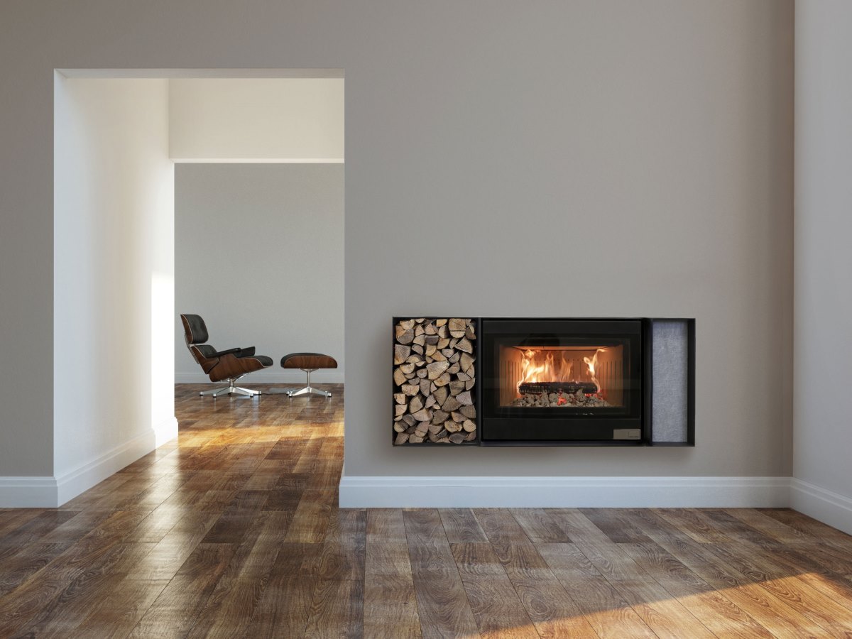 Cladding Fireplaces cornice con portalegna