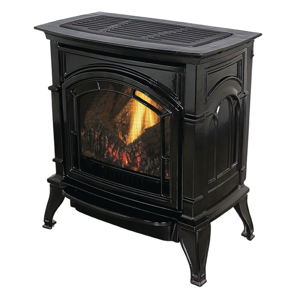 Stand Alone Propane Fireplace New 31 000 Btu Vent Free Black Enameled Porcelain Cast Iron Lp Gas Stove