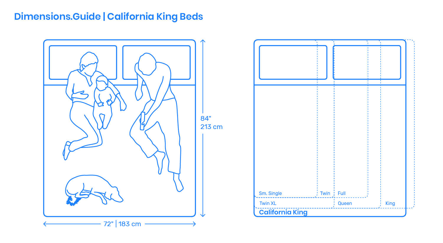 bedrooms cal king sizes dimensions width length measurements feet furniture beds