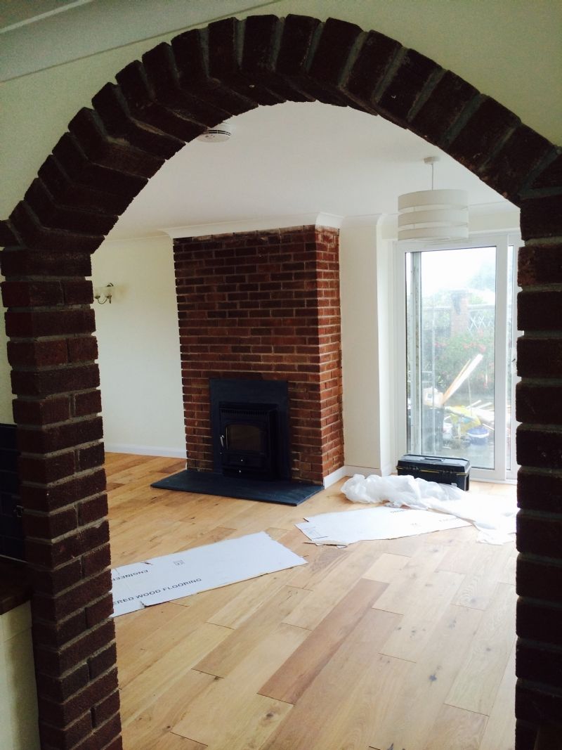 A Clearview Inset fire installed into a brick fireplace with 0dc709ac98bf2bd8d275f4474c67bf0f
