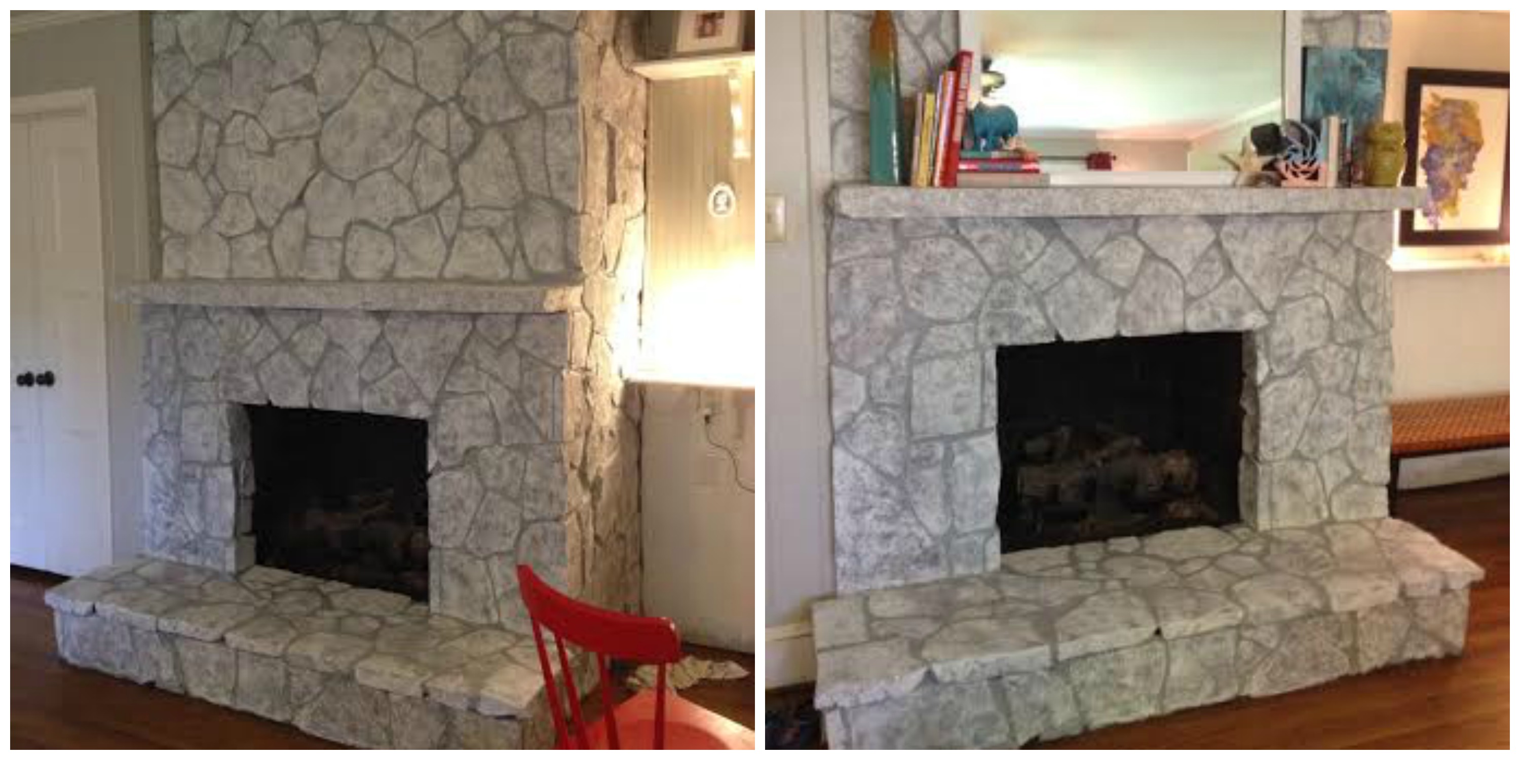 paint stone fireplace Charming Fireplace After the grout