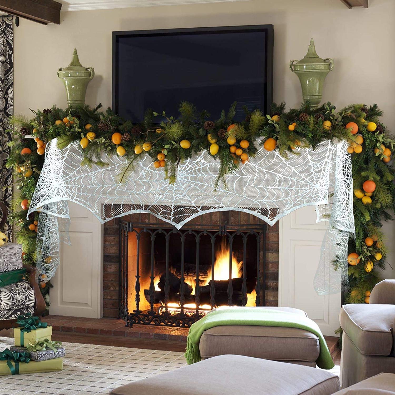 Stone Fireplace Mantel Ideas Fresh Amazon Vlovelife 18 X 96 Halloween Decorations