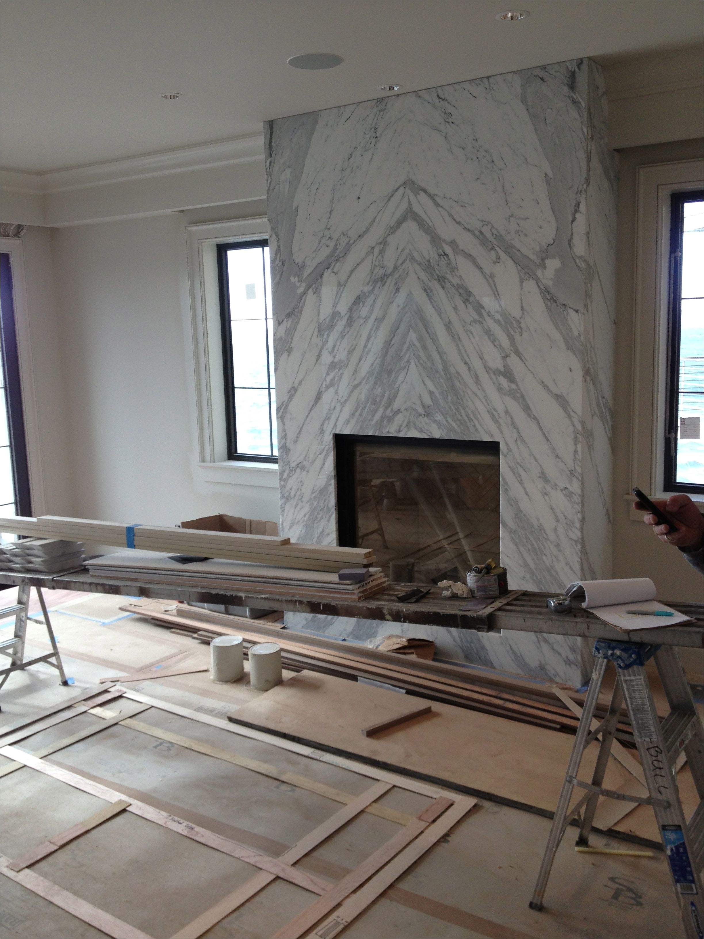 Stone Fireplace with Mantel Lovely White Quartz Fireplace Surround