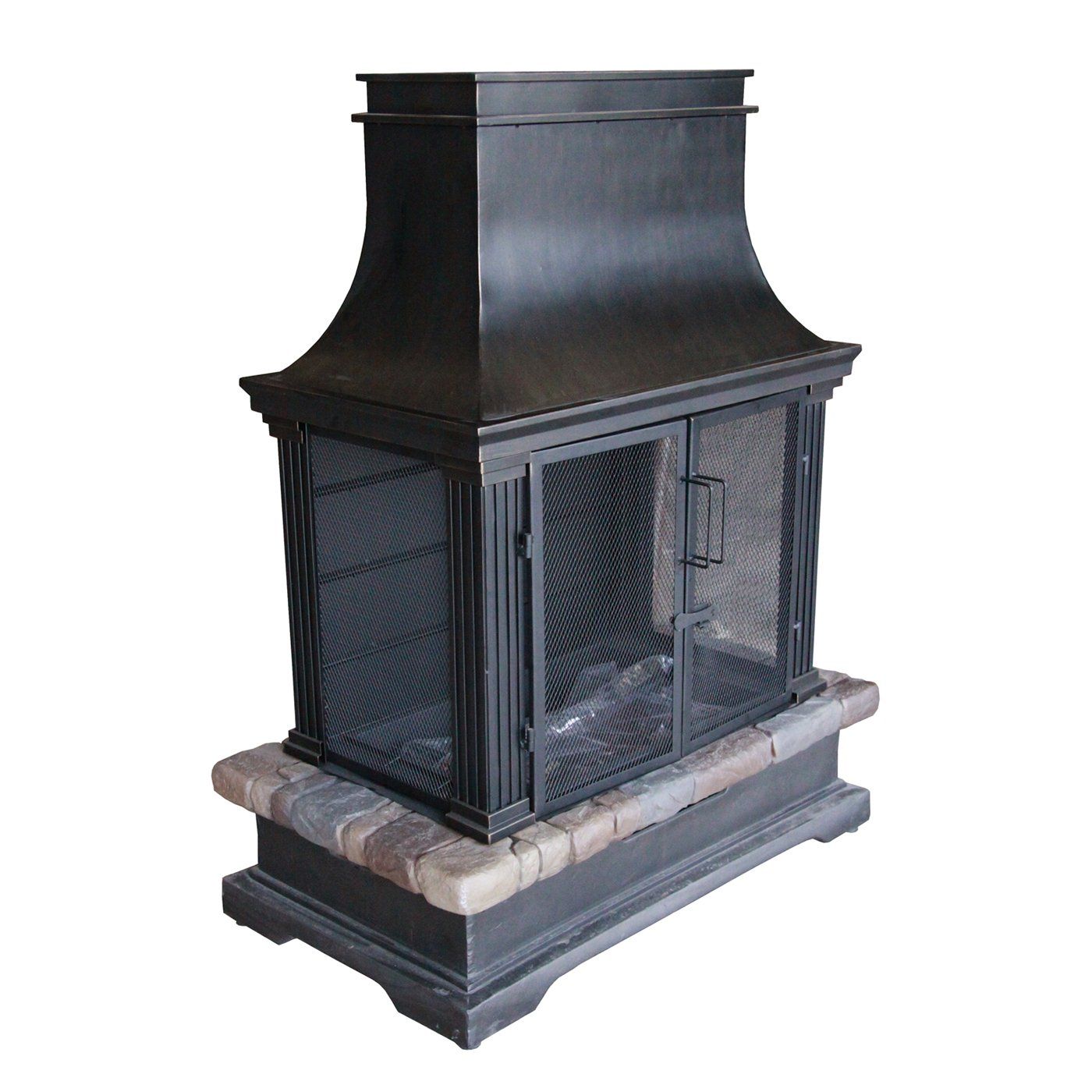 Sunjoy Fireplace Luxury Bond Sevilla Wood Burning Outdoor Fireplace