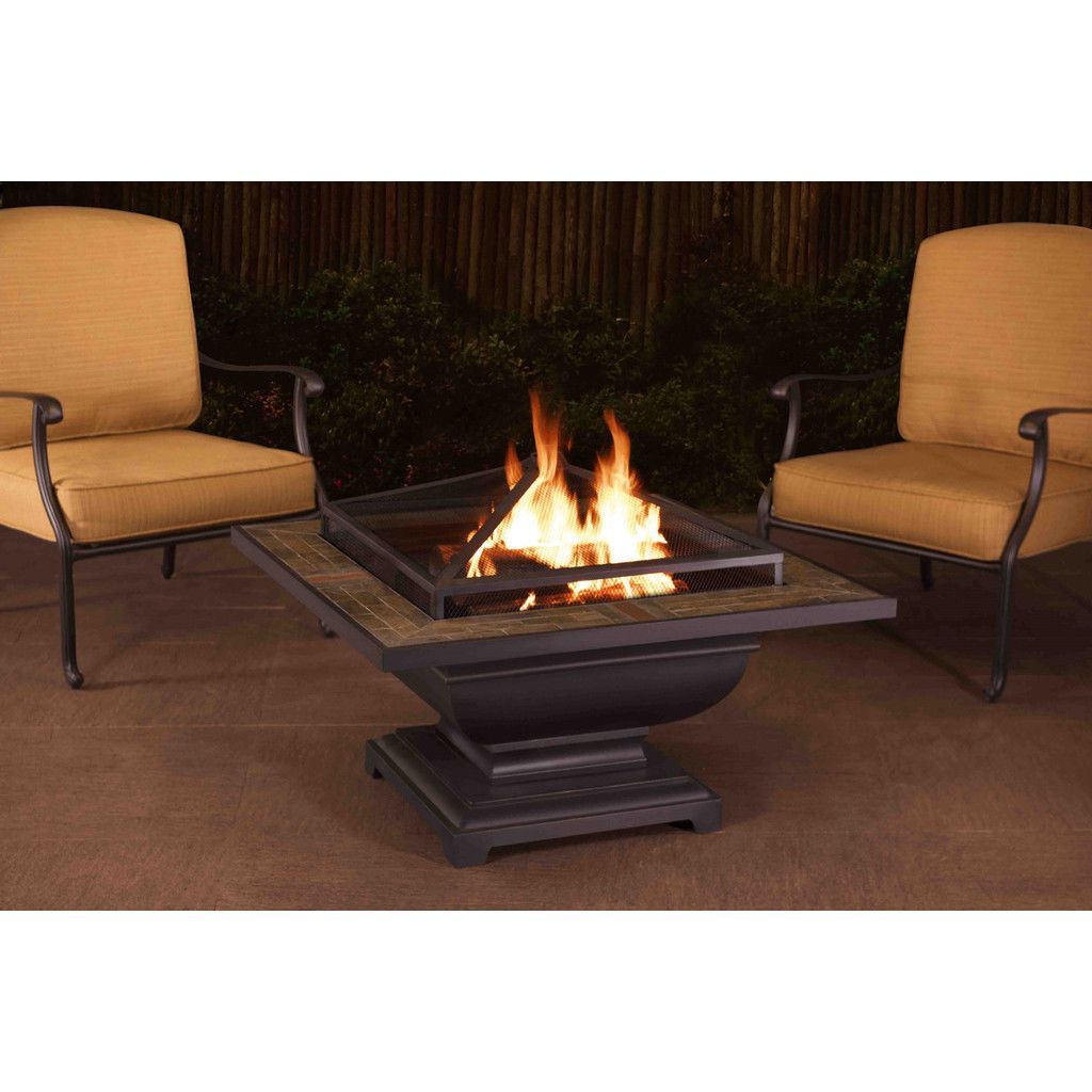 Sunjoy Outdoor Fireplace New Sunjoy Agos Slate top Square 36 Inch Fire Pit Black Steel