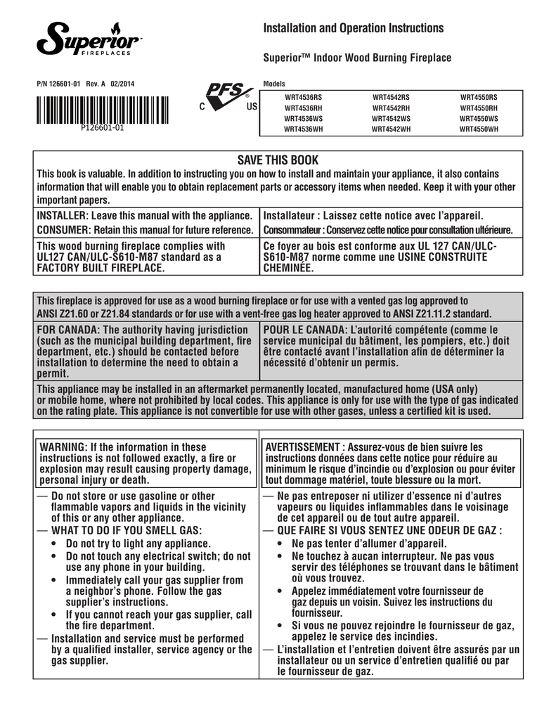 Superior Gas Fireplace Parts Beautiful Installation and Operation Instructions Superiorâ¢ Indoor