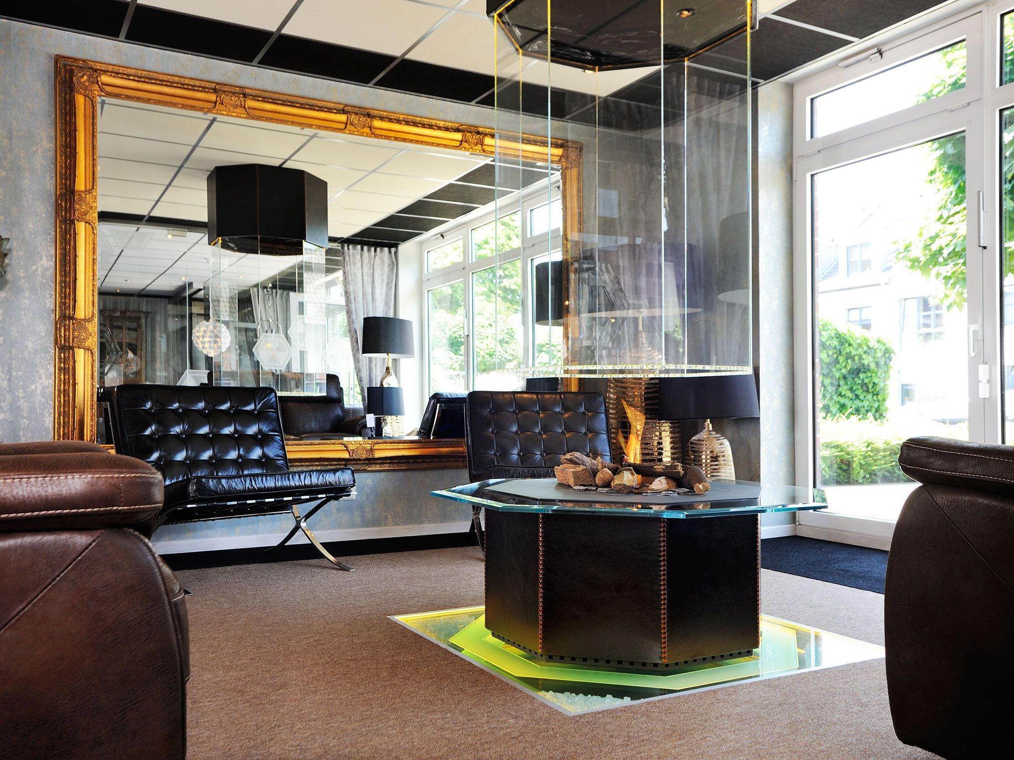 A stunning bespoke glass suspended gas fire d90d15b4efd1c7d2c f629