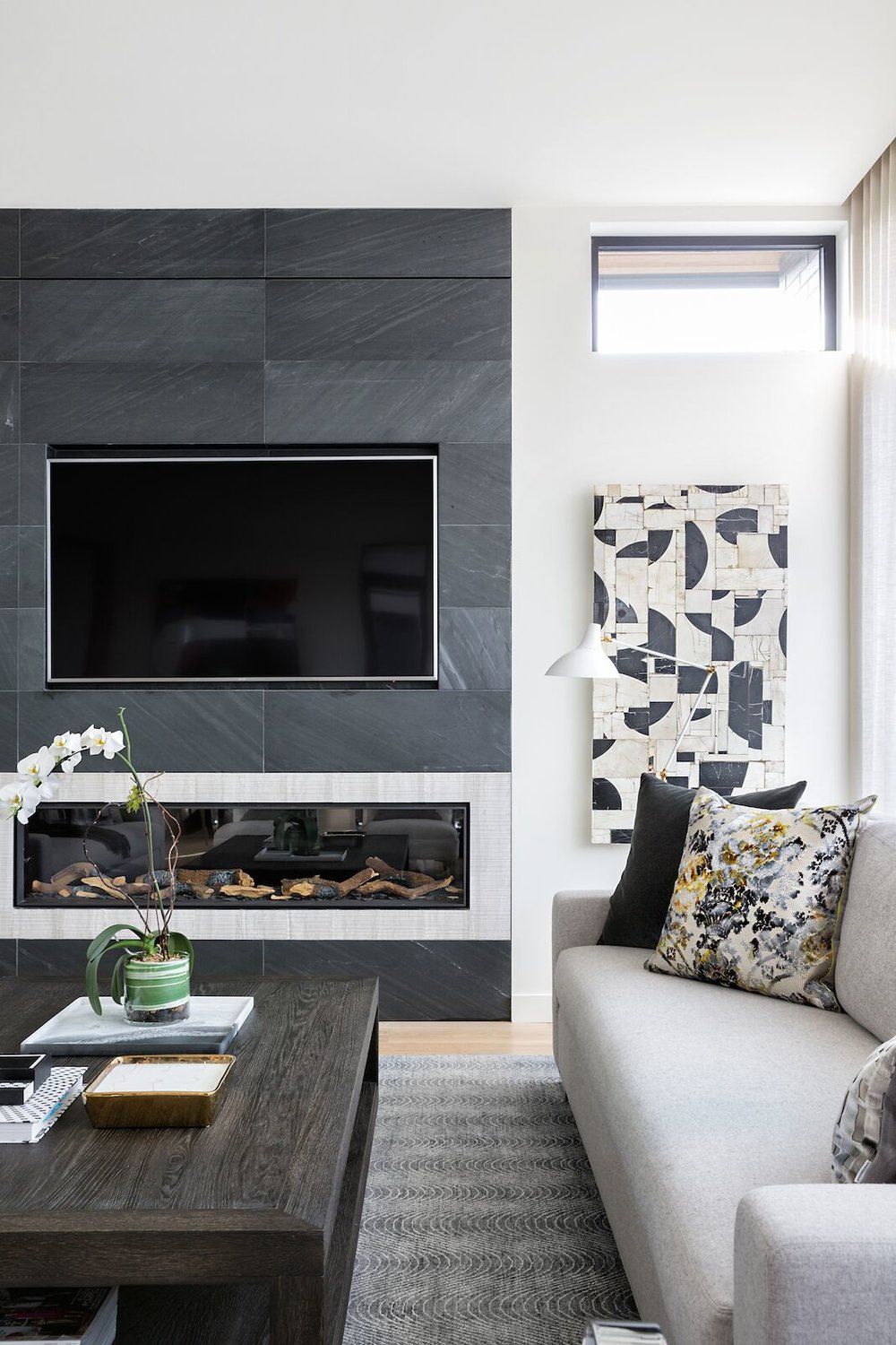 Living Room with Modern Fireplace Detail Elbow Park Modern 780db8c3de c ac83c4ab