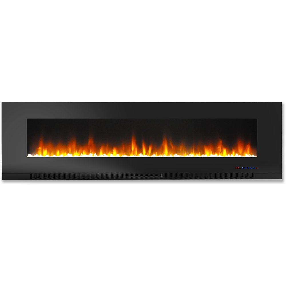 Cambridge 60 In Wall Mount Electric Fireplace in Black with c219e7c8dea4c3624c4cb6e0374c7a96