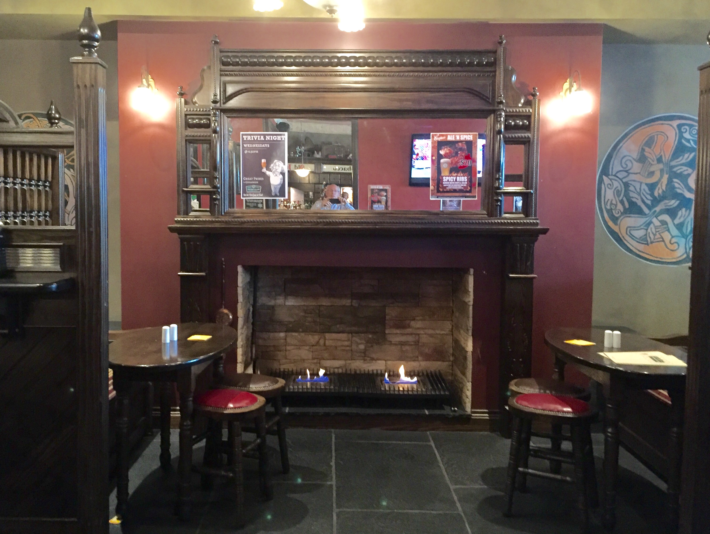 Fireplace at the Irish Village pub Emerald Queensland
