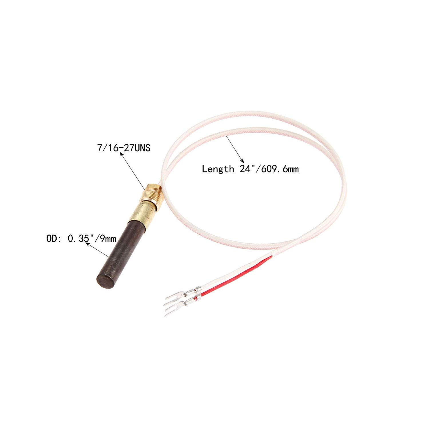 Aupoko 24" Fireplace Millivolt Thermopile with 750â Temperature Resistance Fit for Gas Fireplace Water Heater Gas Fryer Cluster 61m6MfT7jpL SL1500