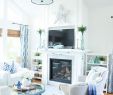 Thousand Oaks Fireplace Lovely Beachy Blue Summer Living Room tour