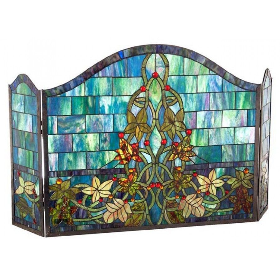 Tiffany Fireplace Screen New Painted Glass Art Diy Glassartdiyreuse