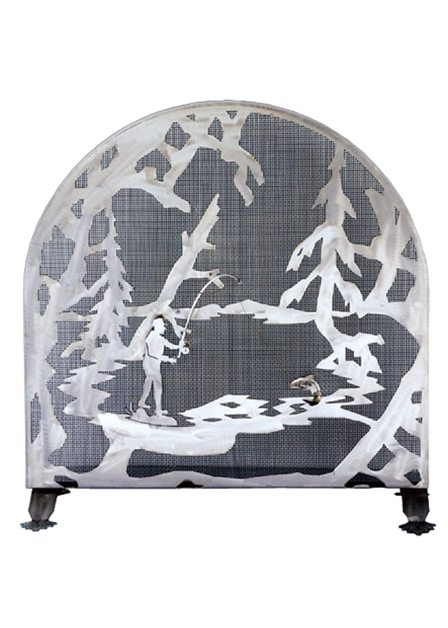 Meyda 30"W X 30"H Fly Fishing Creek Arched Fireplace Screen 2bc6fc1ff6ab475dd2fbb5d94f1bb4e6