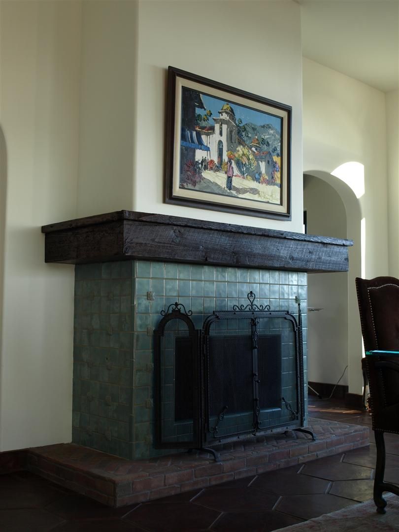 Tile Inside Fireplace Awesome Blue Tiled Fireplace Style Could Work In Our Living Room