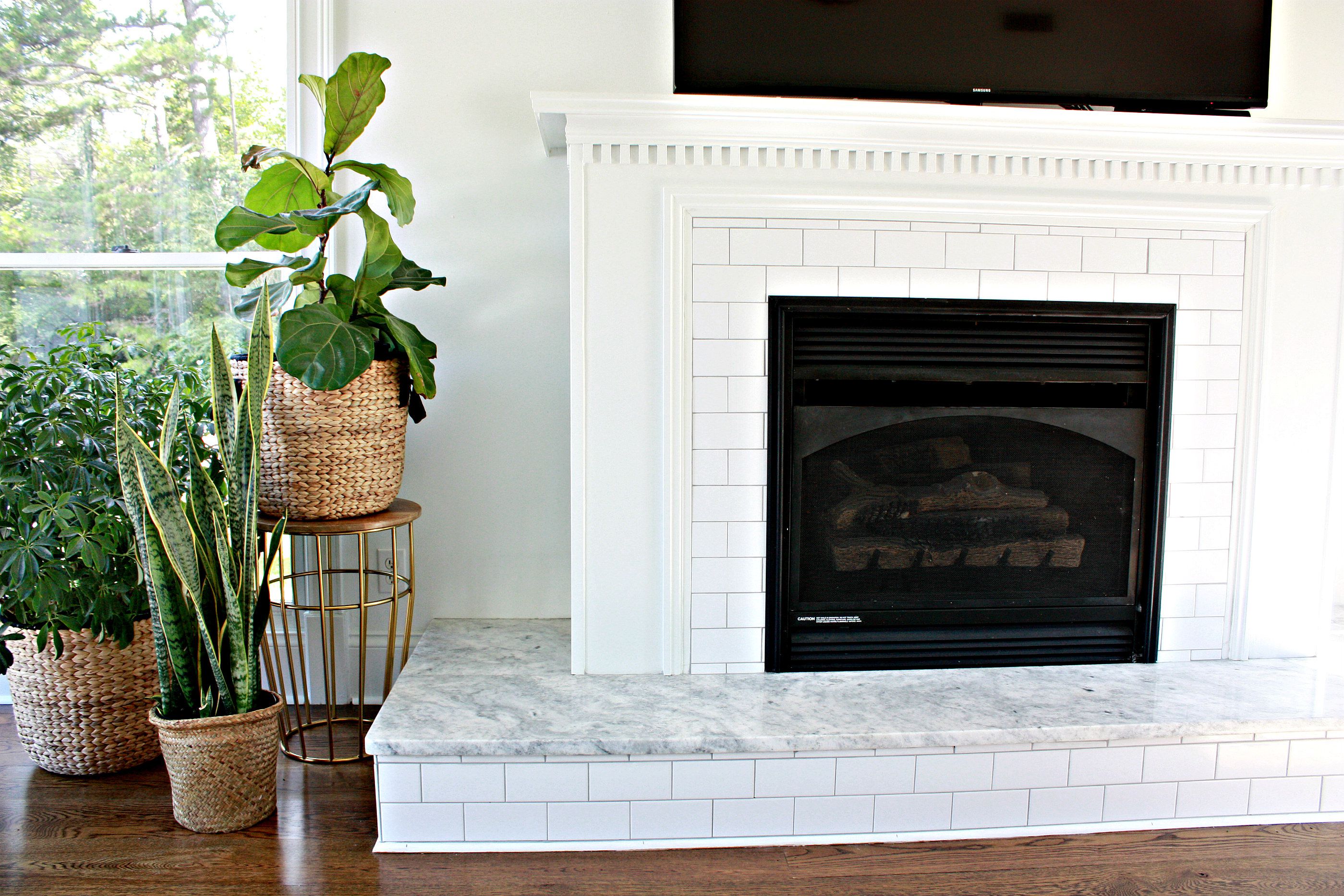 Tile Over Brick Fireplace before and after Lovely 25 Beautifully Tiled Fireplaces