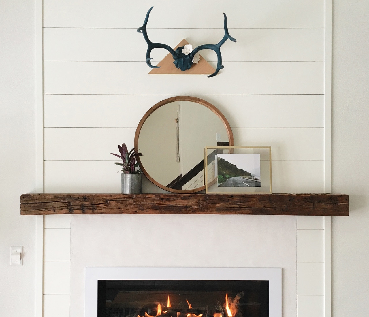 Reclaimed Mantel hidden bracket