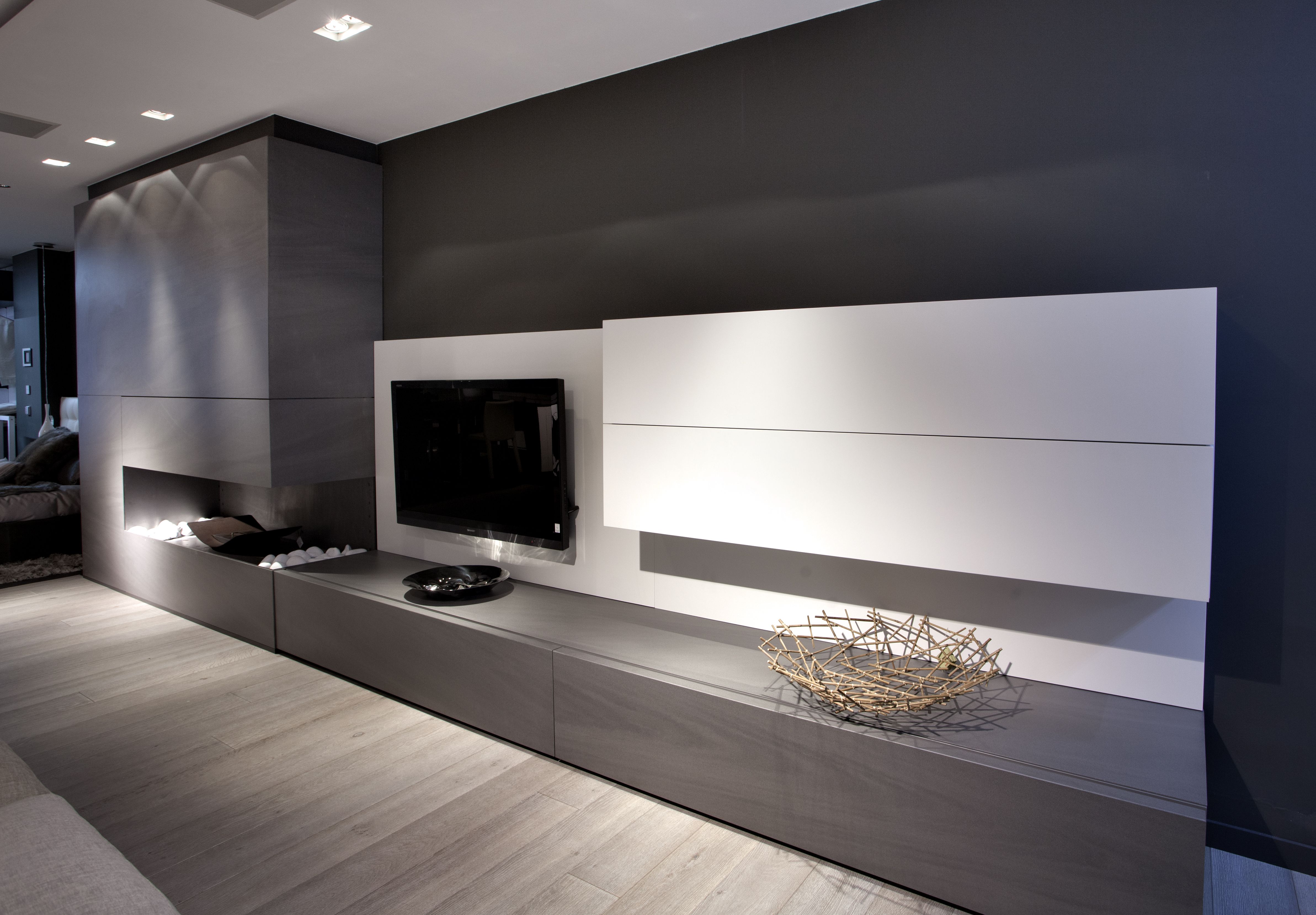 Tv Fireplace Wall Fresh Fireplace In Basalt Grey Neolith