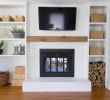 Tv On Brick Fireplace Lovely Built In Shelves Around Shallow Depth Brick Fireplace