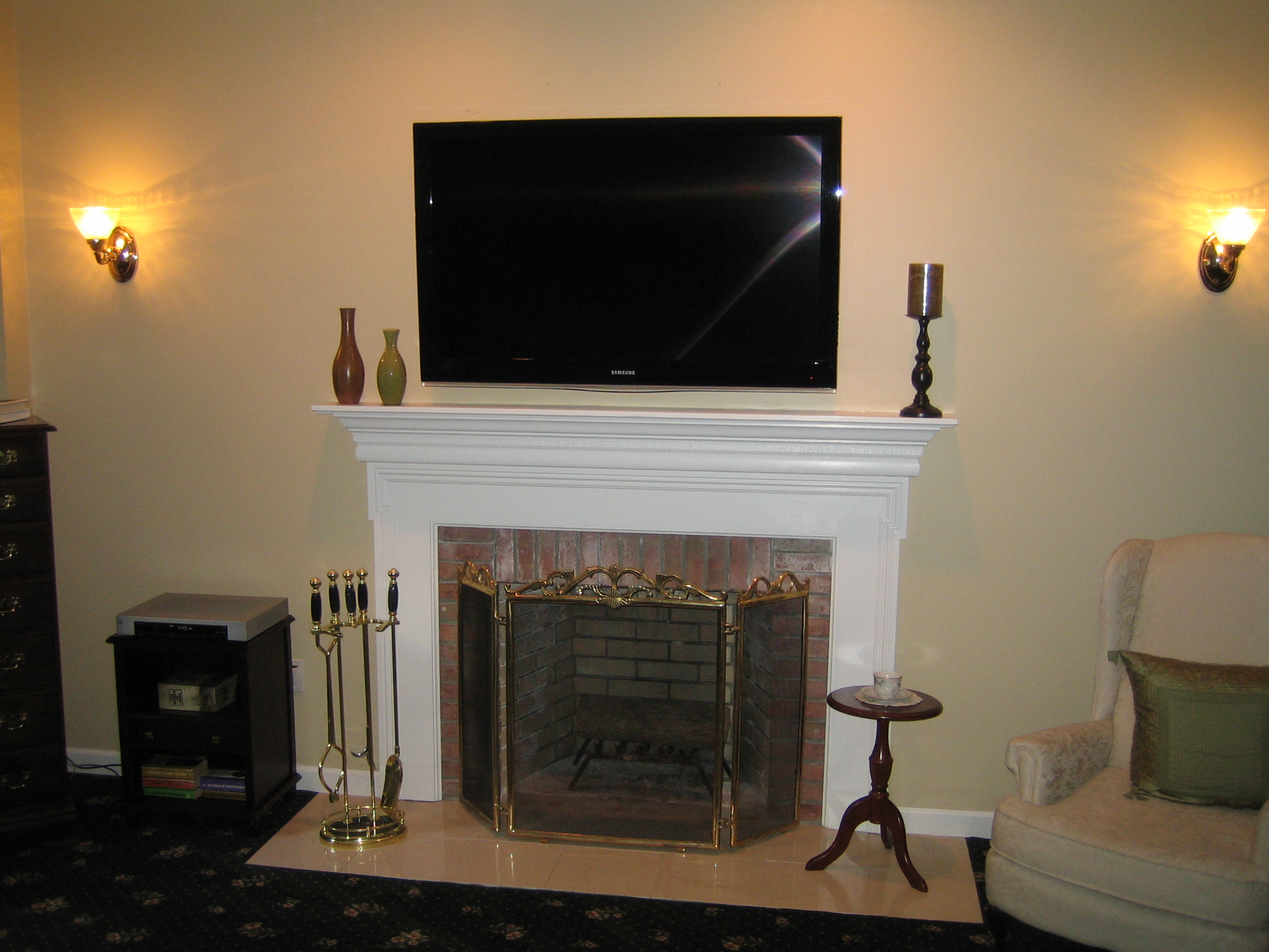 installing tv above fireplace Charming Fireplace IMG 3177