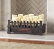 Twin Star International Electric Fireplace Beautiful Brindle Flame 20 In Candle Electric Fireplace Insert with Infrared Heater In Black