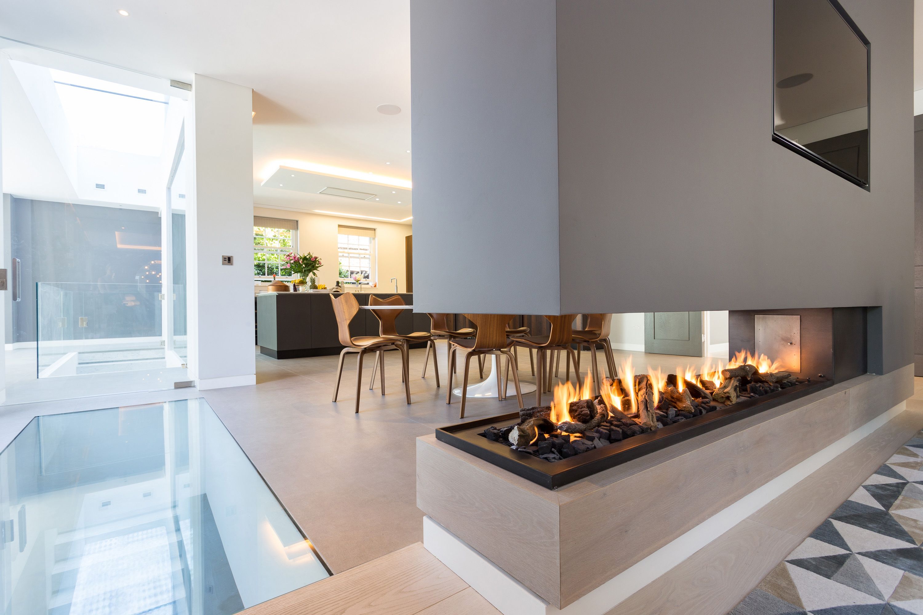 Ultra Thin Gas Fireplaces New This Stunning Three Sided Gas Fireplace forms Part Of A Room