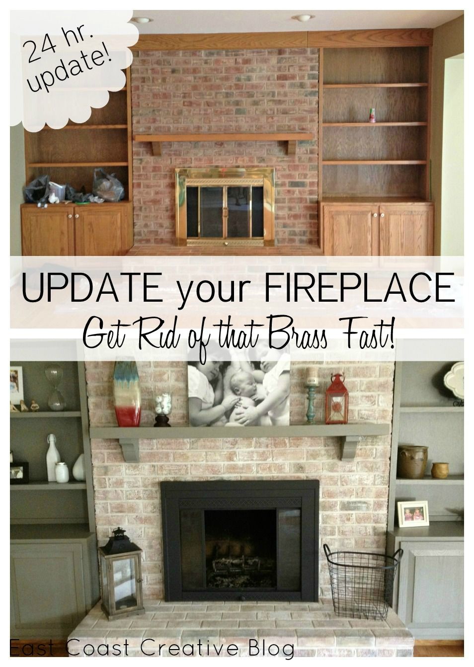 Update Brick Fireplace Awesome How to Paint A Brick Fireplace Mantal