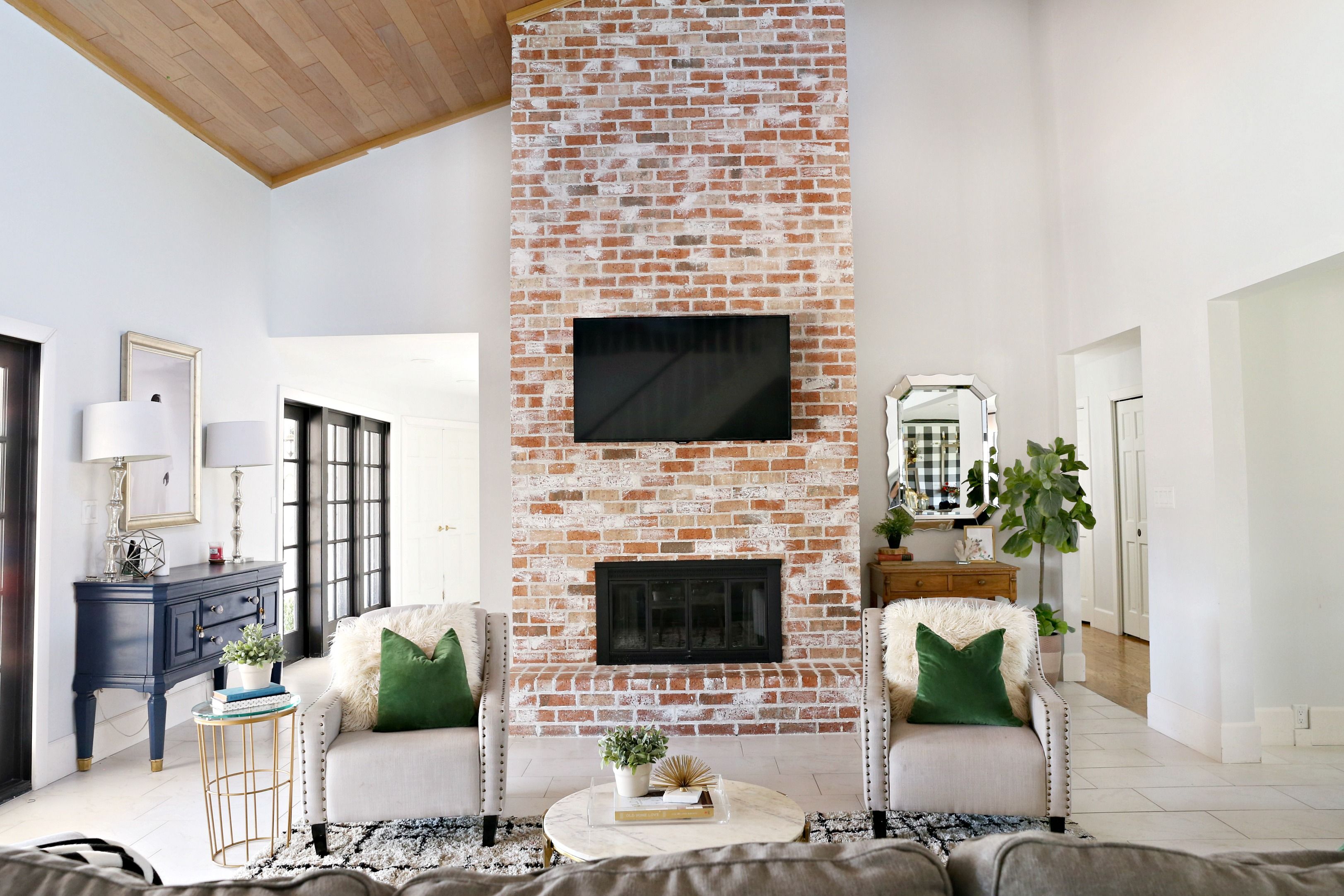 Update Brick Fireplace Beautiful Modern Ranch Reno How to Re Grout A Brick Fireplace