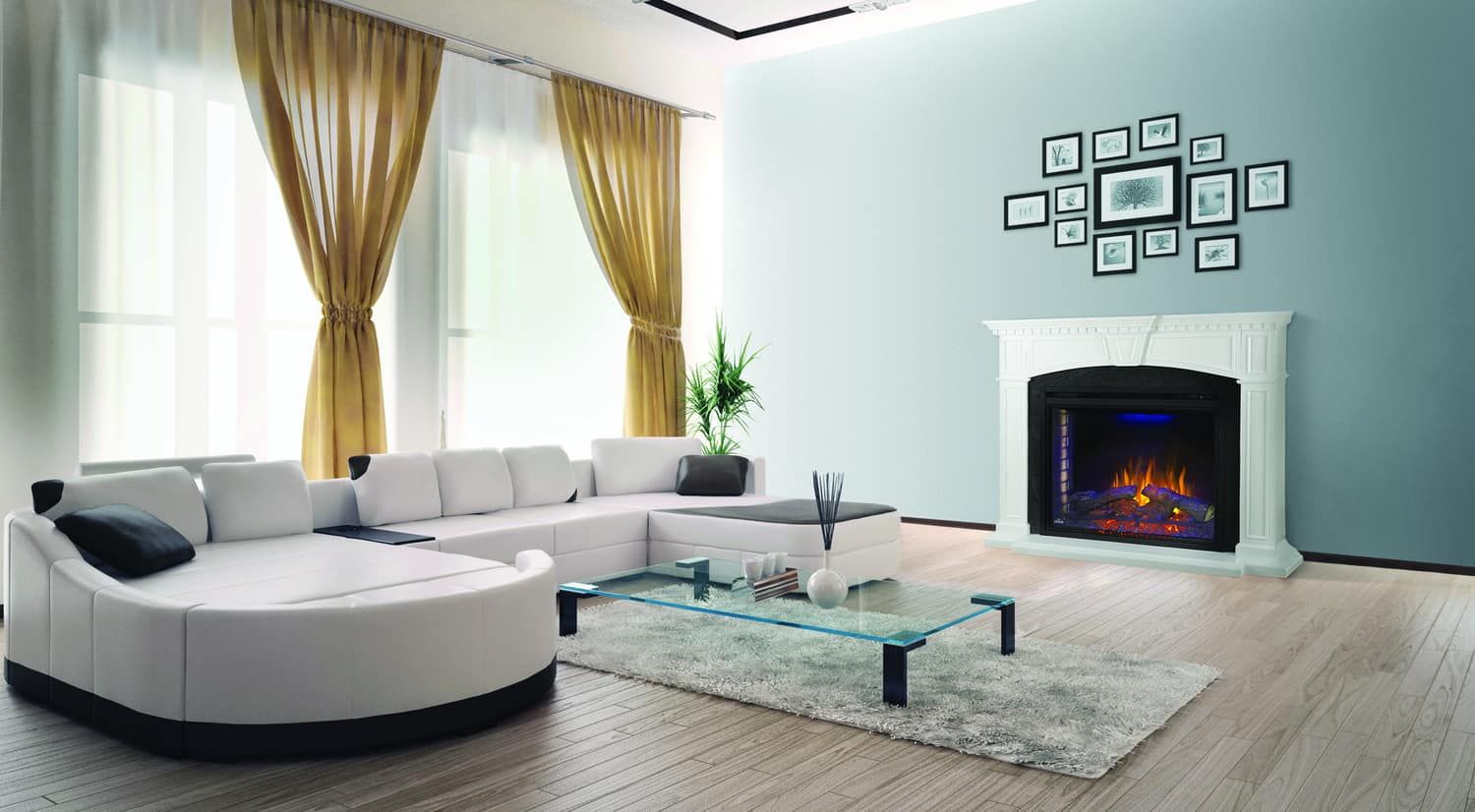 Vertical Wall Mount Electric Fireplace Elegant Napoleon Taylor Mantel Package with ascent 33" Firebox