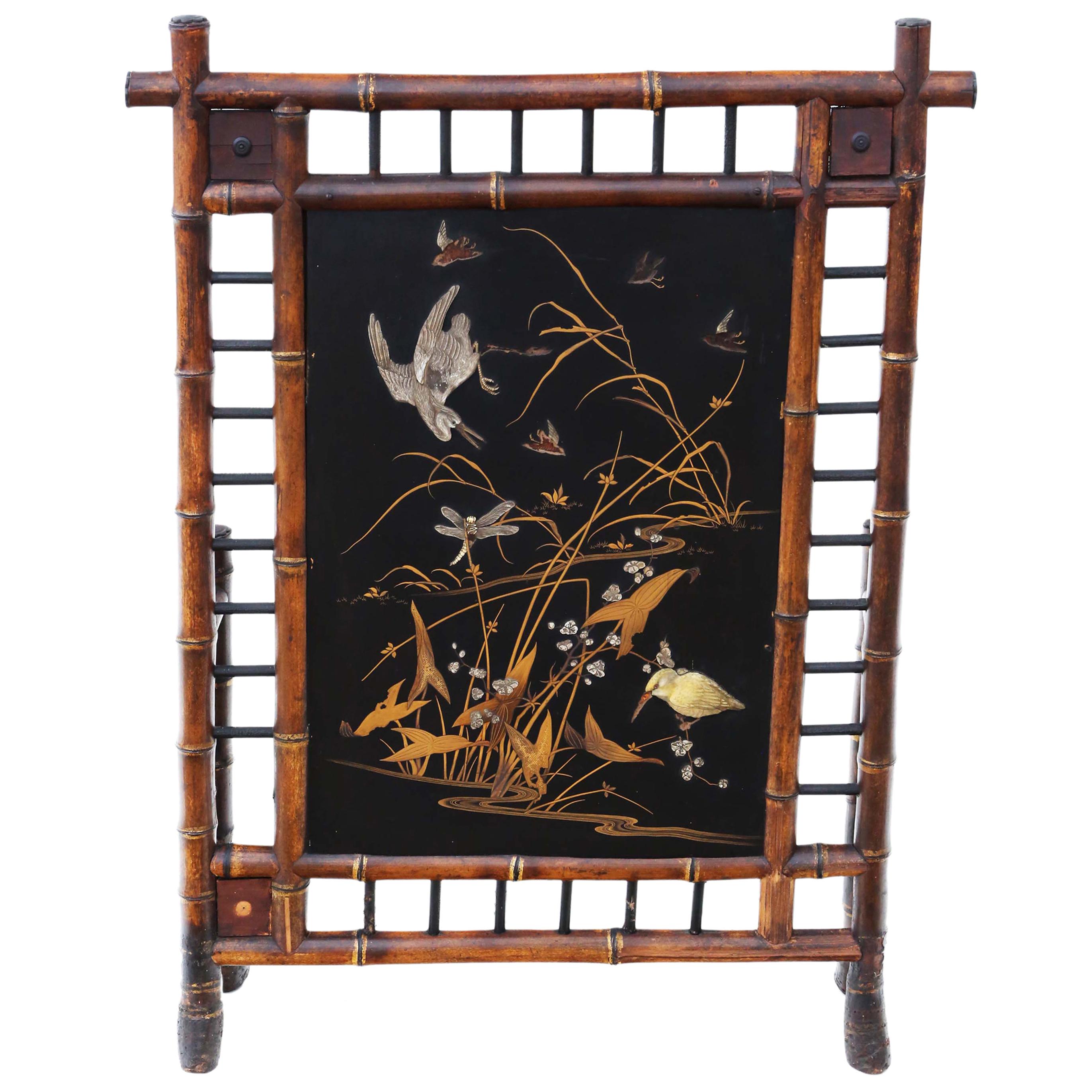Black Lacquer Chinoiserie Decorated Fireplace Screen at 1stdibs master