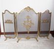 Vintage Brass Fireplace Screen Inspirational Fire Place Fire Screen Antique Brass French Baroque Rococo Footed Folding Victorian