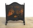 Vintage Brass Fireplace Screen New Black Lacquer Chinoiserie Decorated Fireplace Screen at 1stdibs