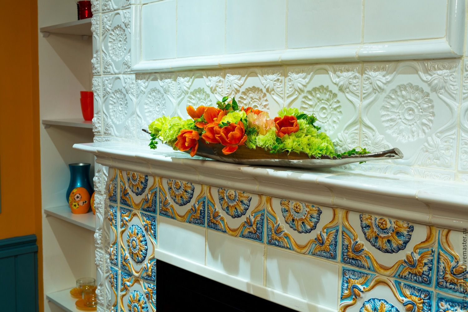 Vintage Fireplace Tiles Elegant Tiled Fireplace