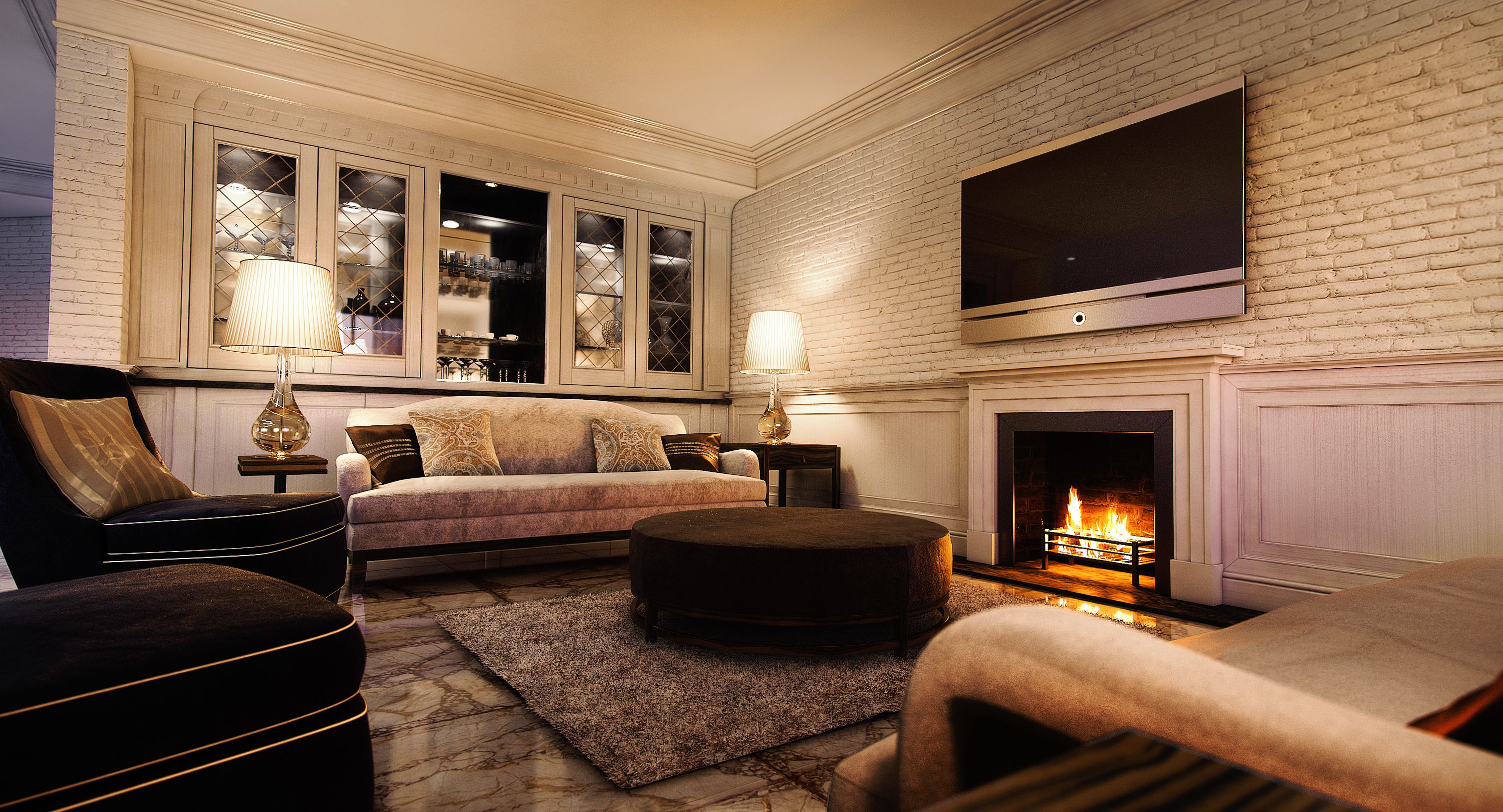 Wainscoting Fireplace Luxury Luxury Interior Cgi Luxurious Lifestyle